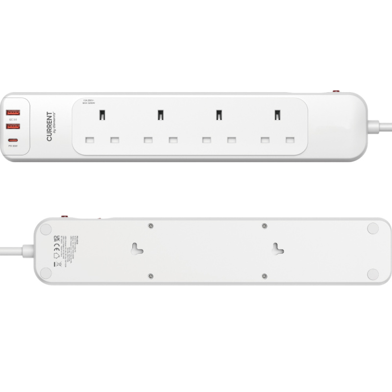 Elementz Power Strip 4位拖板 (2A1C PD-30W Max / 6.5尺) 排插 (PS-4S30)