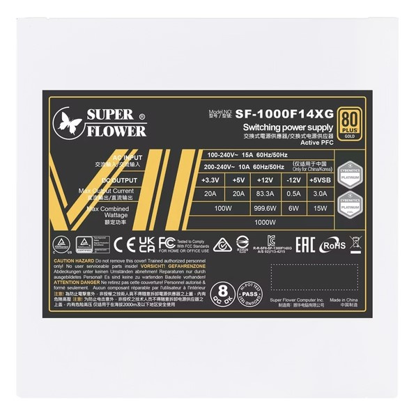 SUPER FLOWER LEADEX VII XG 1000W ATX 3.1 ( Black / White )