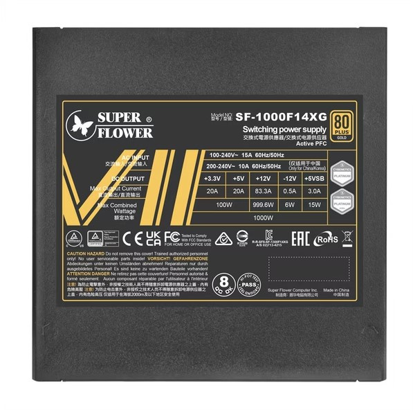 SUPER FLOWER LEADEX VII XG 1000W ATX 3.1 ( Black / White )