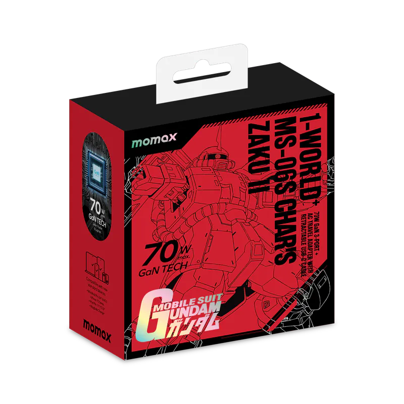 Momax x Gundam 1-World+ 70W GaN 伸縮充電線旅行插座（UA18）