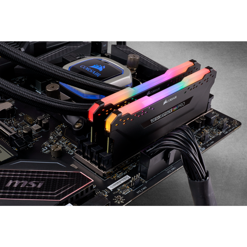 Corsair VENGEANCE® RGB PRO 16GB (2x8GB) DDR4 DRAM 3600MT/s C18Memory Kit — Black / White (CMW16GX4M2Z3600C18 / CMW16GX4M2D3600C18W)