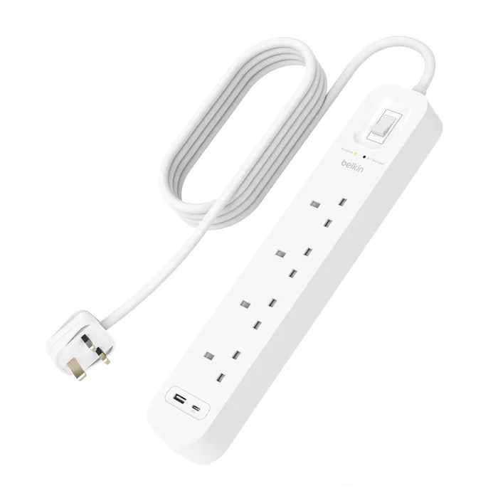 Belkin CONNECT 4位防雷保護拖板 (4 Outlet with 1 USB-C & 1 USB-A) SRB001af2M