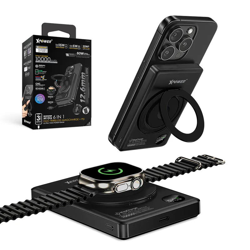XPower MAGNETO M10Q 6合1超薄鋁合金數顯10000mAh 15W&5W 磁吸無線快充+20W PD移動電源