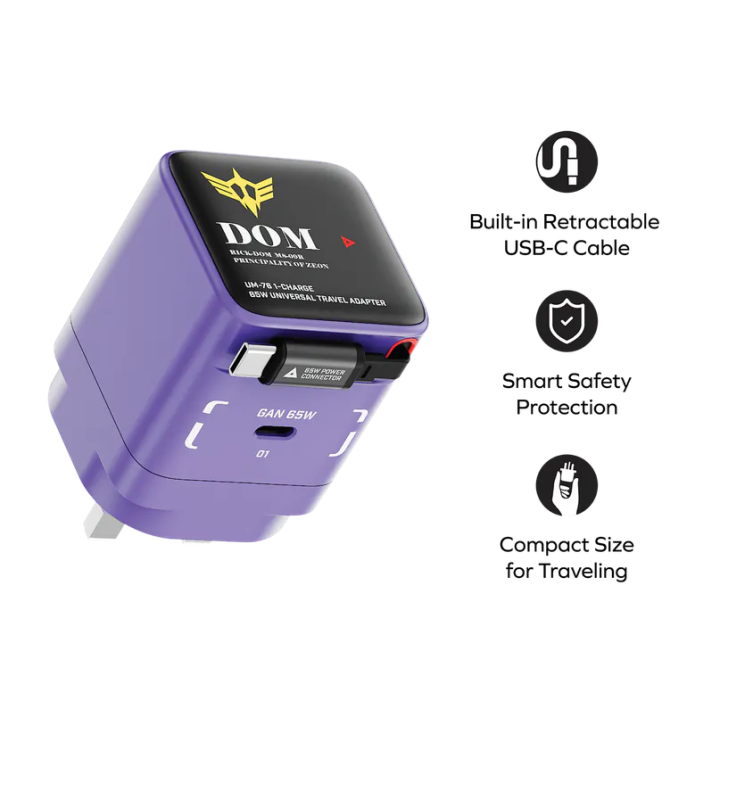 Momax x Gundam 1-Charge+ 65W GaN 伸縮USB-C 線充電器 (大魔) UM76UKGDU