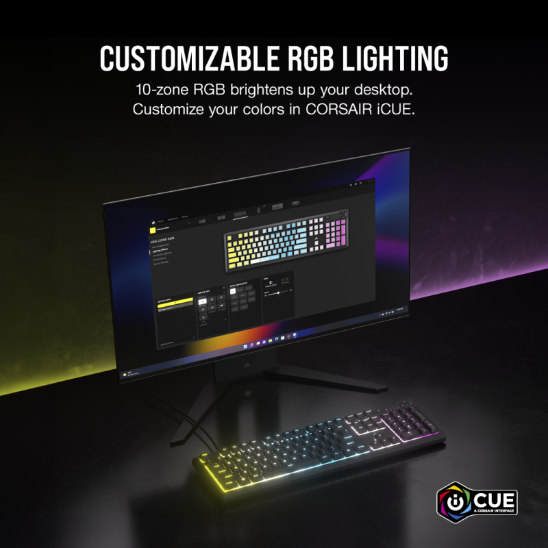 Corsair K55 CORE RGB Gaming Keyboard — Black