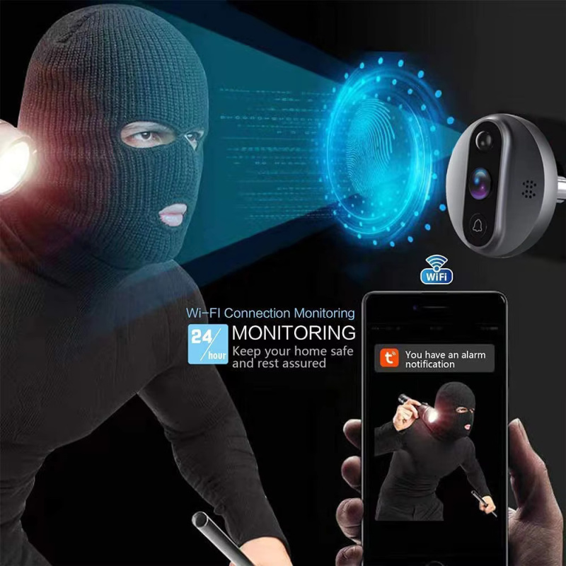 NETEC 300PA 1080P Smart WIFI Doorbell 防盜眼智能可視門鈴 銀色