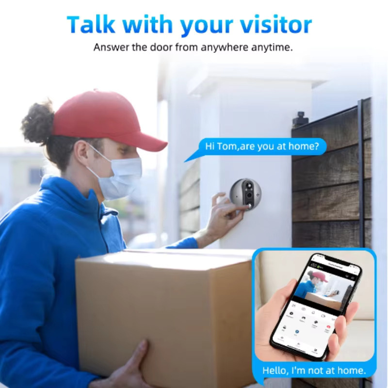 NETEC 300PA 1080P Smart WIFI Doorbell 防盜眼智能可視門鈴 銀色