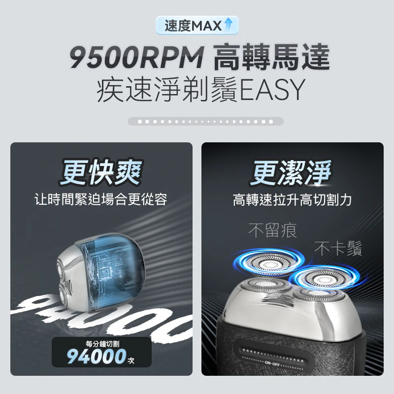 德國 iLIVI Mini-Max迷你超鋒高轉速淨360°環貼感應滑控乾濕電鬚刨 （黑紳士禮盒裝） IV-003