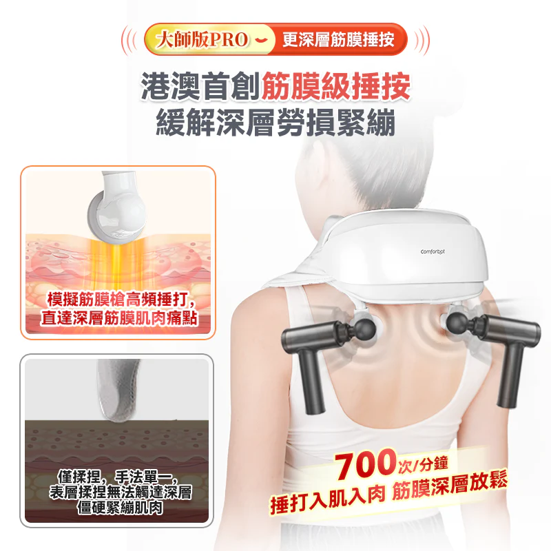 Comforbot 大師版PRO 4D+揉捏捶按熱敷舒通肌勞筋膜深層放鬆按摩器 CF-008