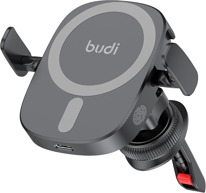 BUDI 2 in 1 Universal Magnetic Wireless Car Charger and Holder 2合1通用磁性無線車用充電器支架