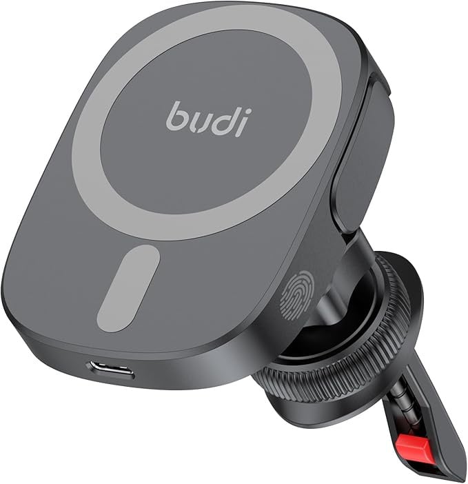 BUDI 2 in 1 Universal Magnetic Wireless Car Charger and Holder 2合1通用磁性無線車用充電器支架