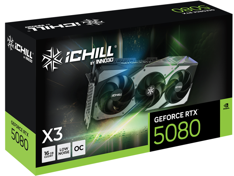 INNO3D GeForce RTX™ 5080 iCHILL X3 16G  [現金/轉數快優惠 $13999]