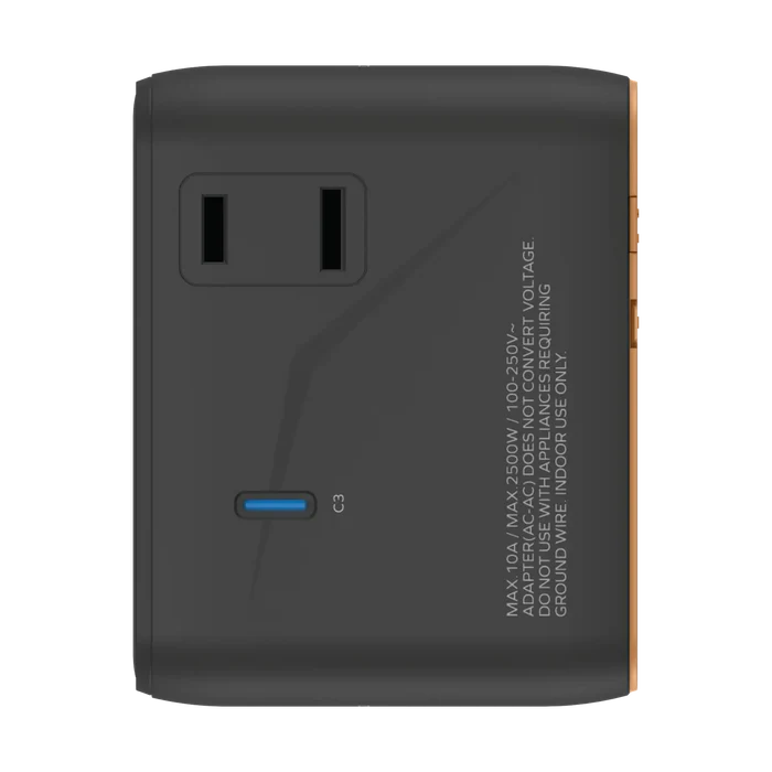 1-WORLD² 70W 雙 AC 五 USB GaN 全球轉換插座 UA22
