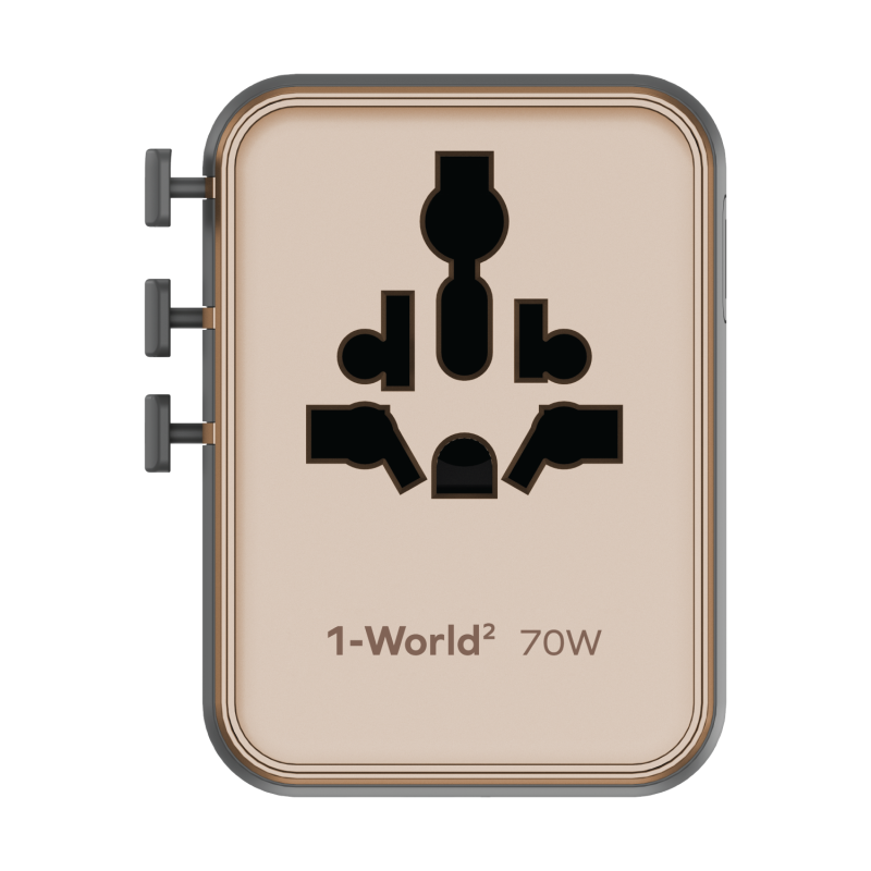 MOMAX 1-World² 70W 雙 AC 五 USB GaN 全球轉換插座 (UA22)