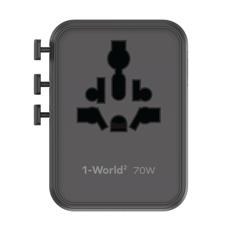 MOMAX 1-World² 70W 雙 AC 五 USB GaN 全球轉換插座 (UA22)