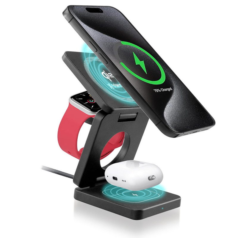 XPower 3合1 Qi2 23W MagSafe磁吸無線充電座 WLS23