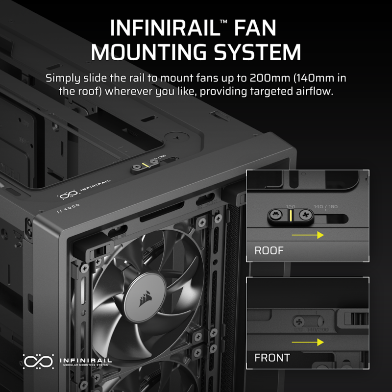 CORSAIR FRAME 4000D RS 模組化中塔型強化玻璃機箱 ( ATX ) ( BLACK / WHITE )