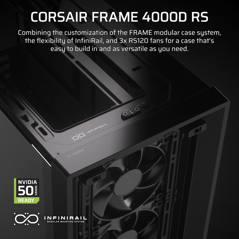 CORSAIR FRAME 4000D RS 模組化中塔型強化玻璃機箱 ( ATX ) ( BLACK / WHITE )