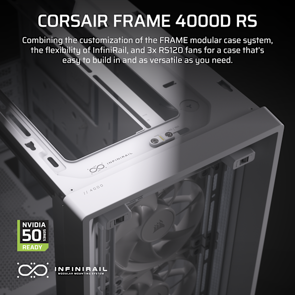 CORSAIR FRAME 4000D RS 模組化中塔型強化玻璃機箱 ( ATX ) ( BLACK / WHITE )