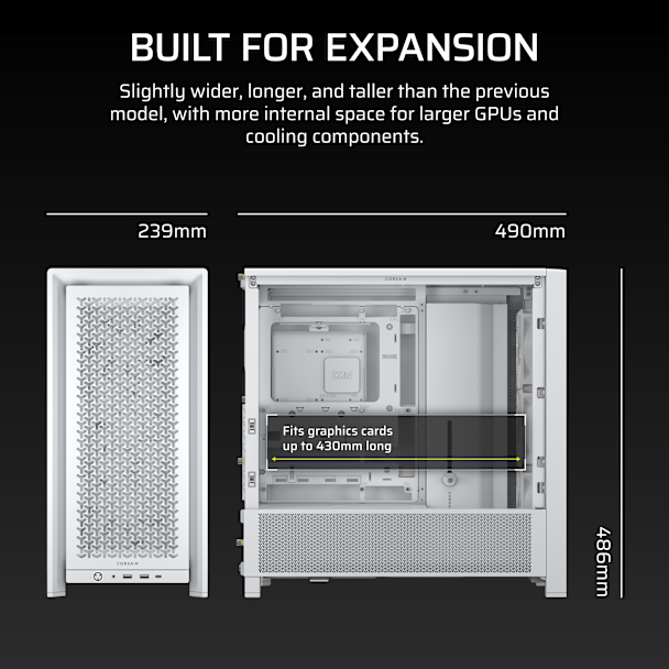 CORSAIR FRAME 4000D RS 模組化中塔型強化玻璃機箱 ( ATX ) ( BLACK / WHITE )