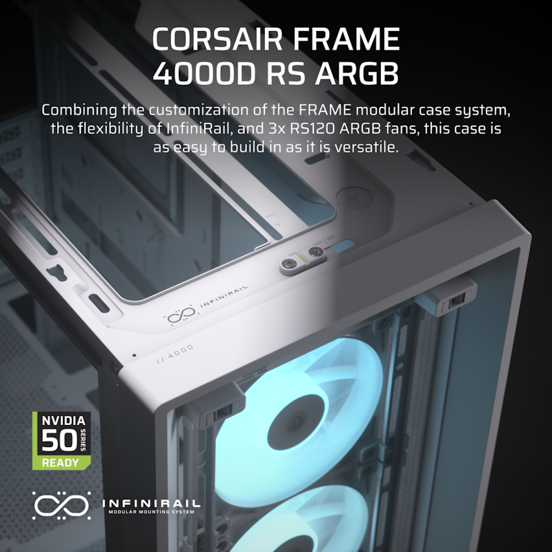 CORSAIR FRAME 4000D RS ARGB 模組化中塔型強化玻璃機箱 ( ATX ) ( BLACK / WHITE )