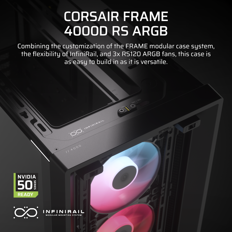 CORSAIR FRAME 4000D RS ARGB 模組化中塔型強化玻璃機箱 ( ATX ) ( BLACK / WHITE )
