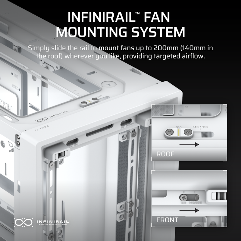 CORSAIR FRAME 4000D 模組化中塔型強化玻璃機箱 ( ATX ) ( BLACK / WHITE )