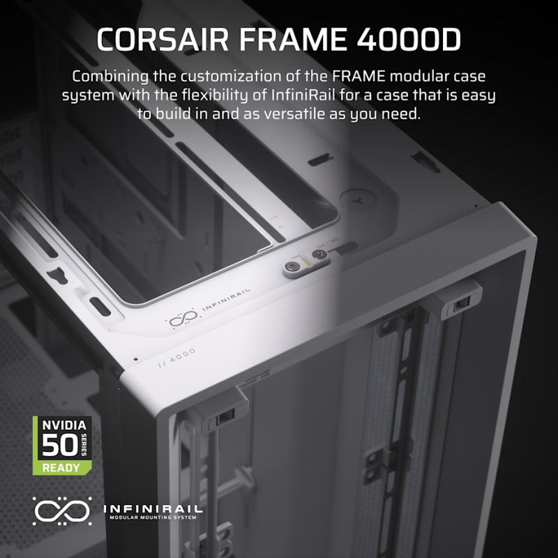 CORSAIR FRAME 4000D 模組化中塔型強化玻璃機箱 ( ATX ) ( BLACK / WHITE )