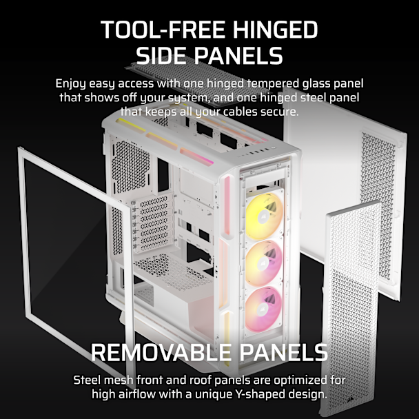 CORSAIR iCUE LINK 5000T LX RGB 中塔型高效能強化玻璃機箱 ( BLACK / WHITE )