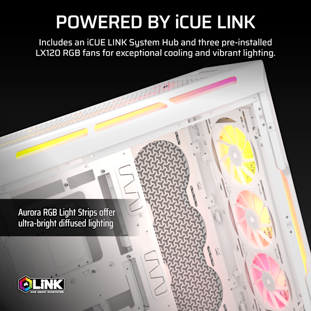 CORSAIR iCUE LINK 5000T LX RGB 中塔型高效能強化玻璃機箱 ( BLACK / WHITE )