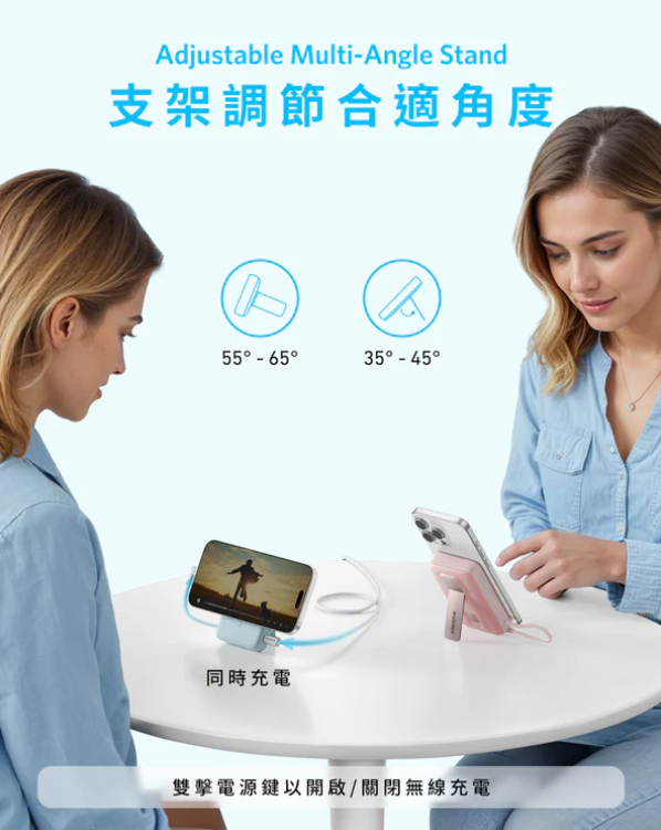 Anker Zolo Power Bank (10K, Magnetic, Built-In USB-C Cable) 磁吸無線充電行動電源 A1685