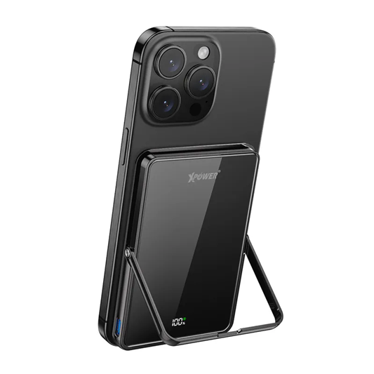 XPower M5K2 5合1鋅合金支架數顯 5000mAh PD3.0+QI2 磁吸移動電源