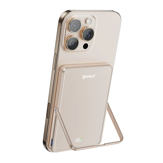 XPower M5K2 5合1鋅合金支架數顯 5000mAh PD3.0+QI2 磁吸移動電源