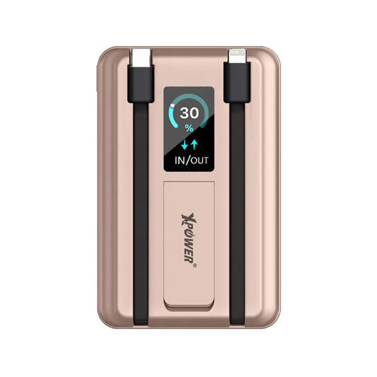 XPower MagSwift 7合1多功能數顯10000mAh Type-C PD/Lightning雙內置線+磁吸PD3.0無線移動電源