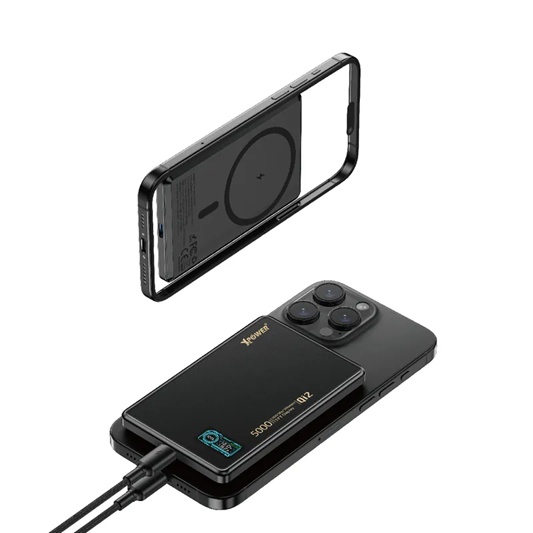 XPower MagDigita5 彩屏顯示鋁合金外殼 5000mAh PD3.0+QI2 磁吸移動電源
