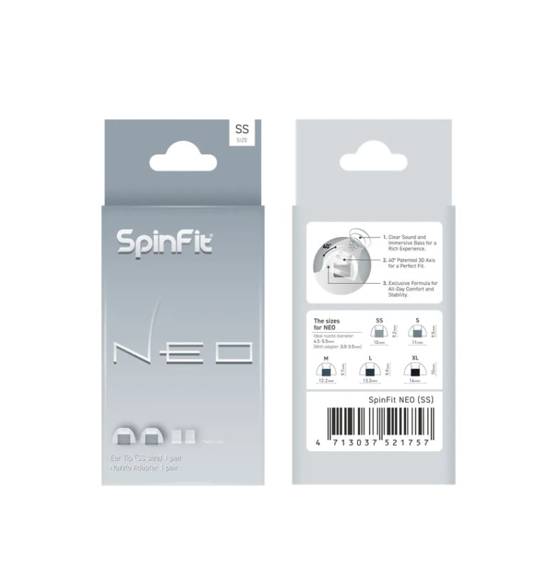 SpinFit Neo 矽膠耳塞 [5尺碼]