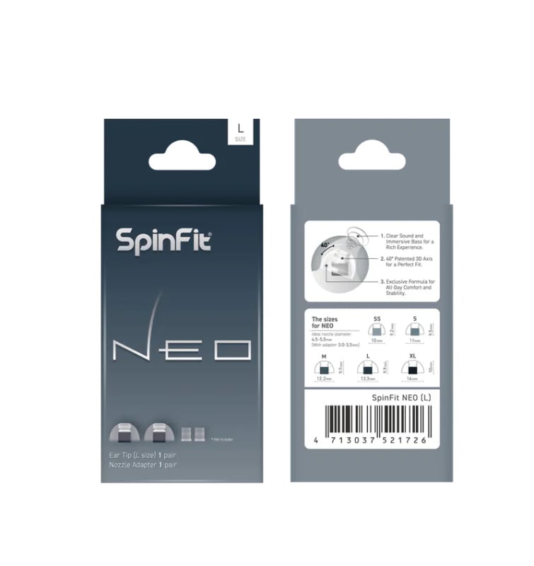 SpinFit Neo 矽膠耳塞 [5尺碼]