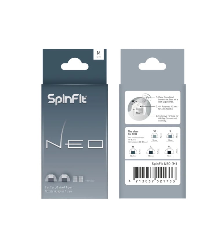 SpinFit Neo 矽膠耳塞 [5尺碼]