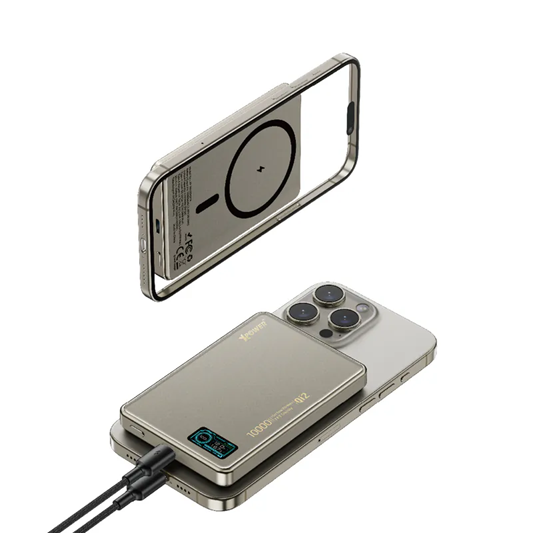 XPower MagDigita彩屏顯示鋁合金外殼 10000mAh PD3.0+QI2 磁吸移動電源