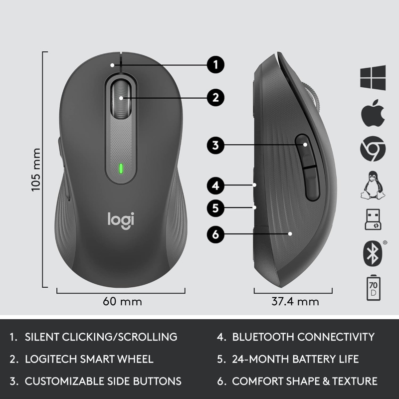 Logitech Signature MK650 Bluetooth Wireless Keyboard and Mouse 商務無線藍牙滑鼠鍵盤組合 香港行貨