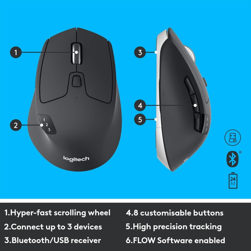 Logitech MK850 Performance Bluetooth Wireless Keyboard and Mouse 無線藍牙滑鼠鍵盤組合 附中文字碼 香港行貨