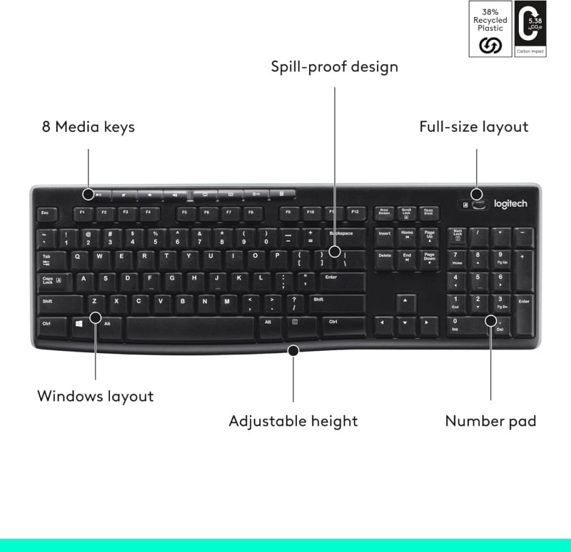 Logitech K270 Wireless Keyboard 無線鍵盤 附中文字碼 香港行貨