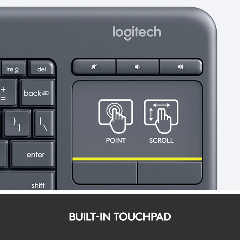 Logitech K400Plus Wireless Touch Keyboard Built-in Touchpad 無線觸控鍵盤 附中文字碼 香港行貨