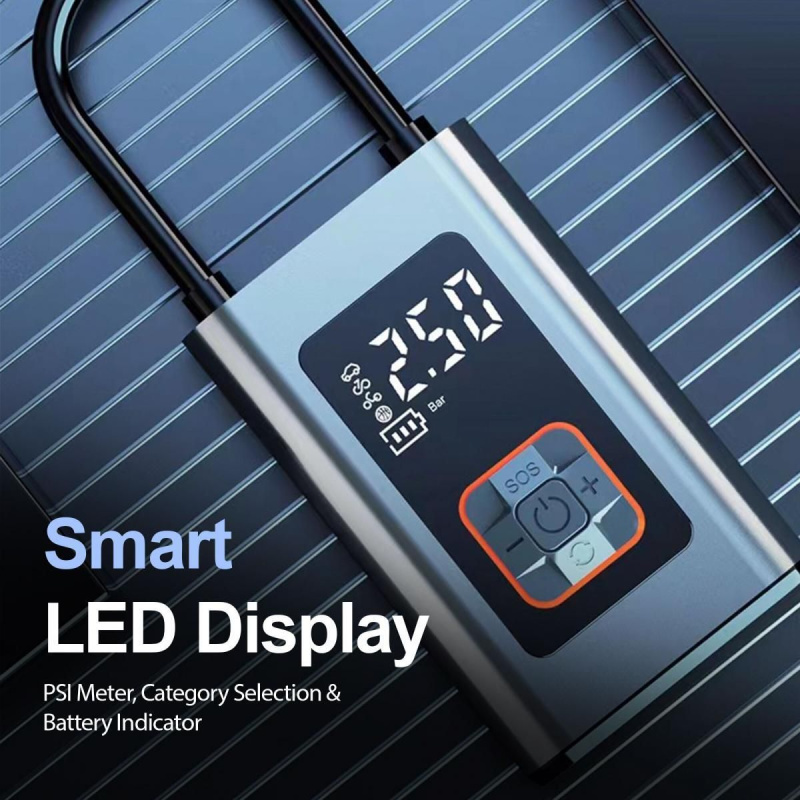 iMazing - 手提式充氣機 LY-656 附行動電源 銀色