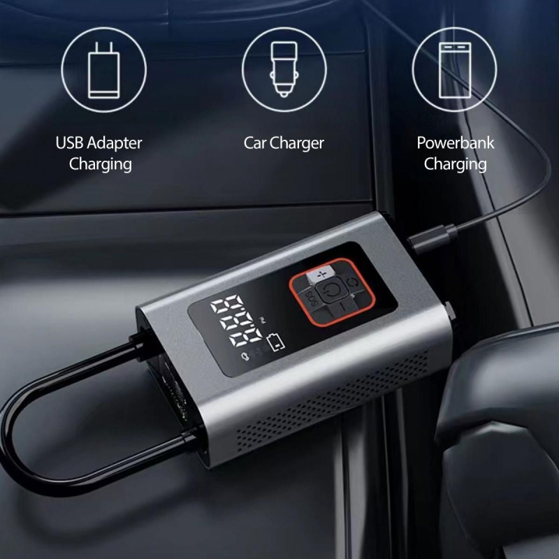 iMazing - 手提式充氣機 LY-656 附行動電源 銀色