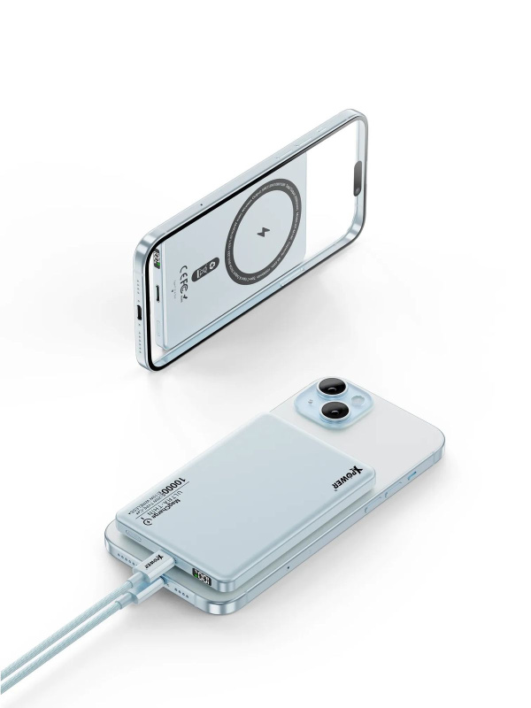 XPOWER - M10K 2合1鋁合金數顯 10000mAh PD3.0+磁吸無線外置充電器