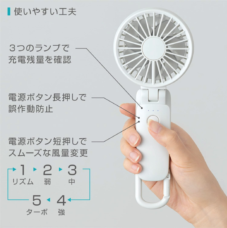 Rhythm Silky Wind Mobile 3.2 勾掛式雙扇葉摺疊手提風扇 [2025年最新款]