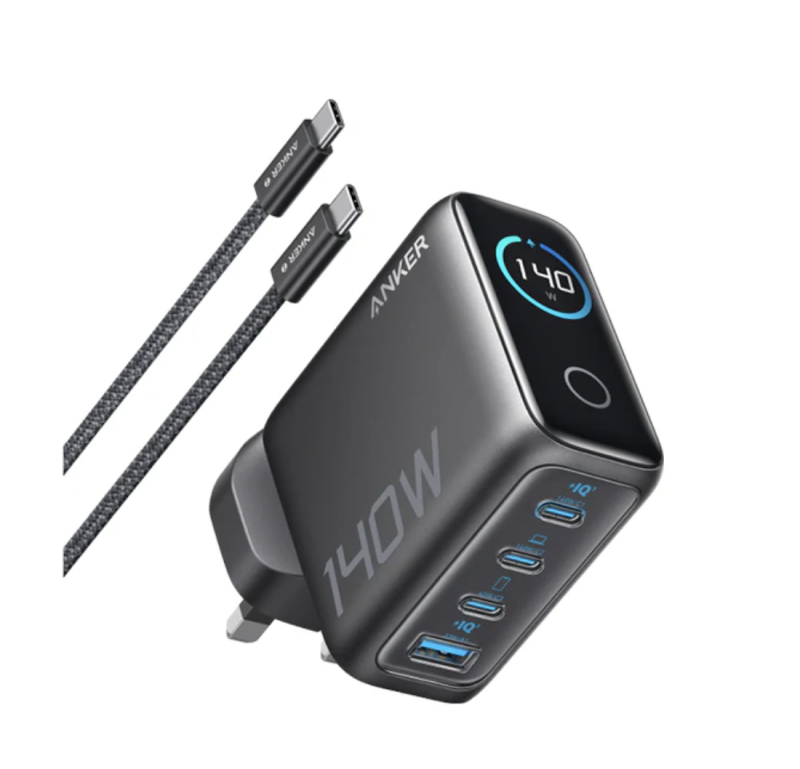 Anker Charger (140W, 4-Port, PD 3.1) 4輸出牆插充電器連 USB-C 充電線 B2697
