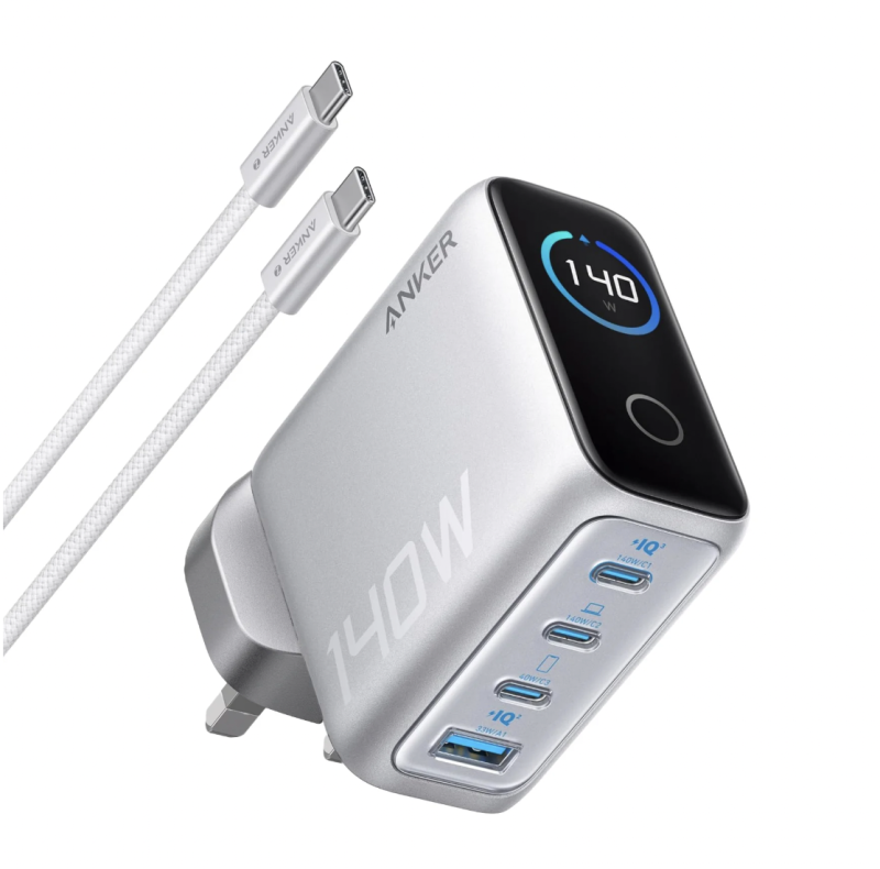 Anker Charger (140W, 4-Port, PD 3.1) 4輸出牆插充電器連 USB-C 充電線 B2697