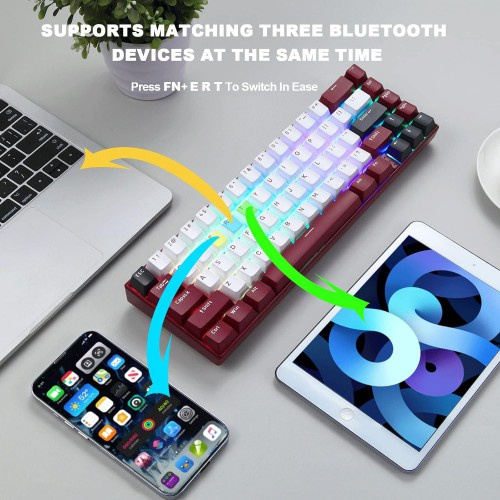 Motospeed BK67 Bluetooth Wireless RGB Mechanical Keyboard 無線藍牙機械遊戲鍵盤 青軸